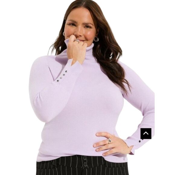 NEW TORRID EVERYDAY SOFT Purple Pullover Turtleneck Sweater Plus Size 2X - Picture 1 of 16